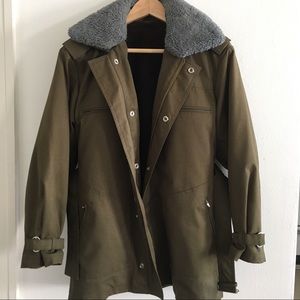 Vintage German fur lined military jacket